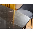 Стол обеденный SIGNAL CYRYL I эффект черного камня/черный/золотой 140/80